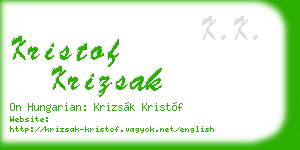 kristof krizsak business card