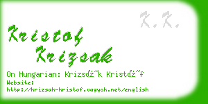 kristof krizsak business card